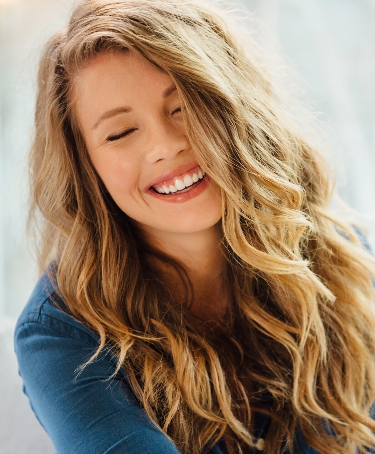 Palo Alto complextion corrective model with blonde hair